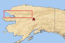 Map of Alaska showing location of trip